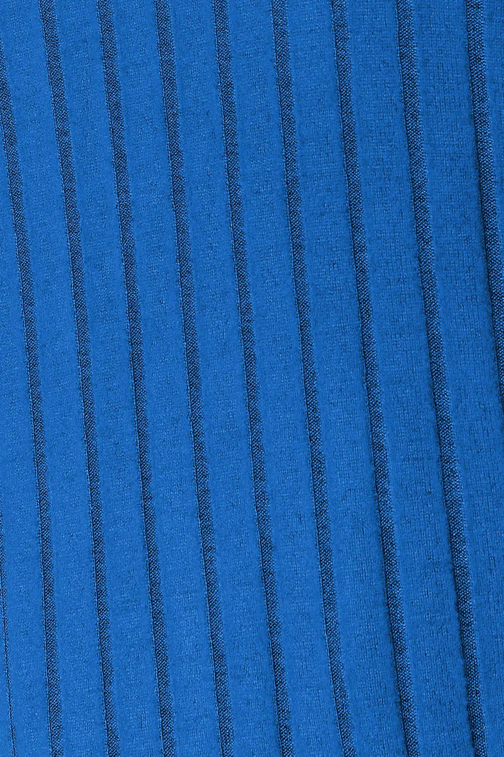 Close-up of blue fabric with vertical ribbed knit texture from Trendsi
